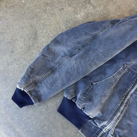 Carhartt Men’s Blue Canvas Hooded Jacket Denim Look USA Mens Size Large 1994 - Picture 5 of 11